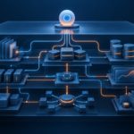 Небольшой видимый узел ИИ-агента соединён с многослойной системой расходов на модели, интеграции, данные и контроль